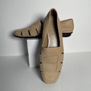 Aerosoles Aerology Flex Flat Slots Of Fun 8 M Beige Tan Leather Woman’s Shoes